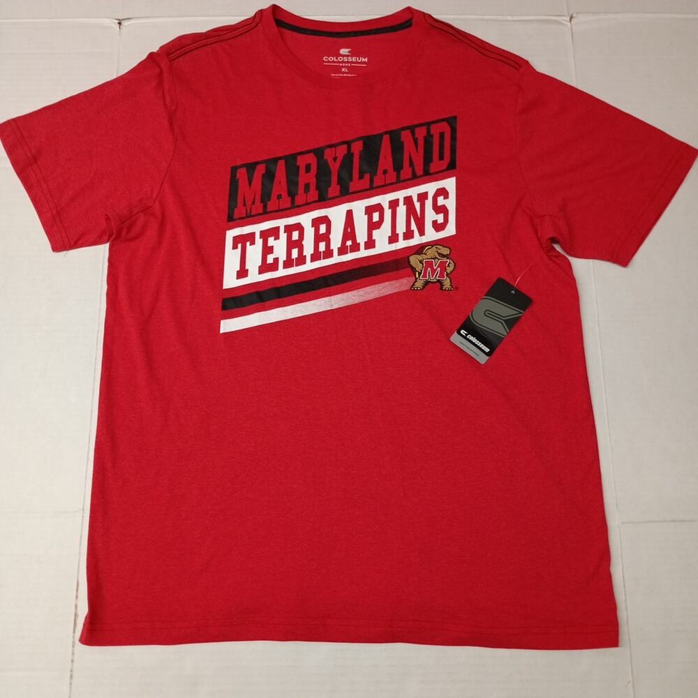Maryland Terrapins T-shirt Men's XL Colosseum Red Tee NCAA